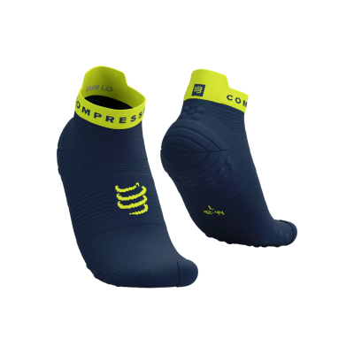 Compressport Pro Racing Socks v4.0 Run Low Blues/Green Sheen